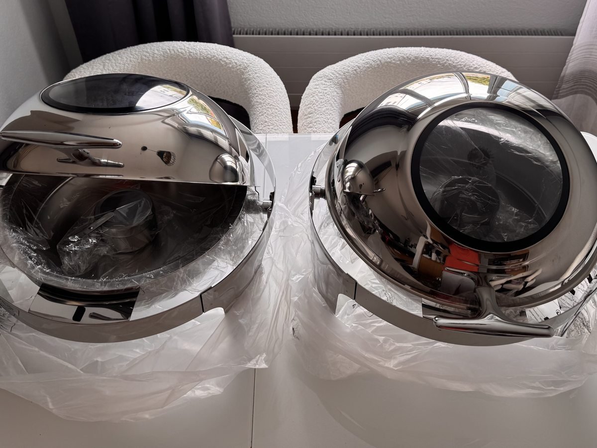 Chafing Dish rund in Chrom-Optik
