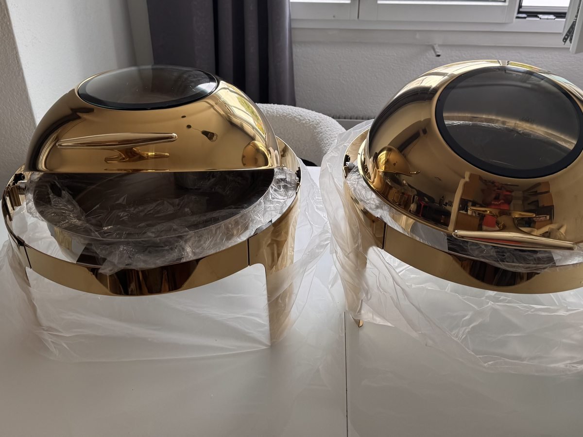 Chafing Dish rund in Gold-Optik